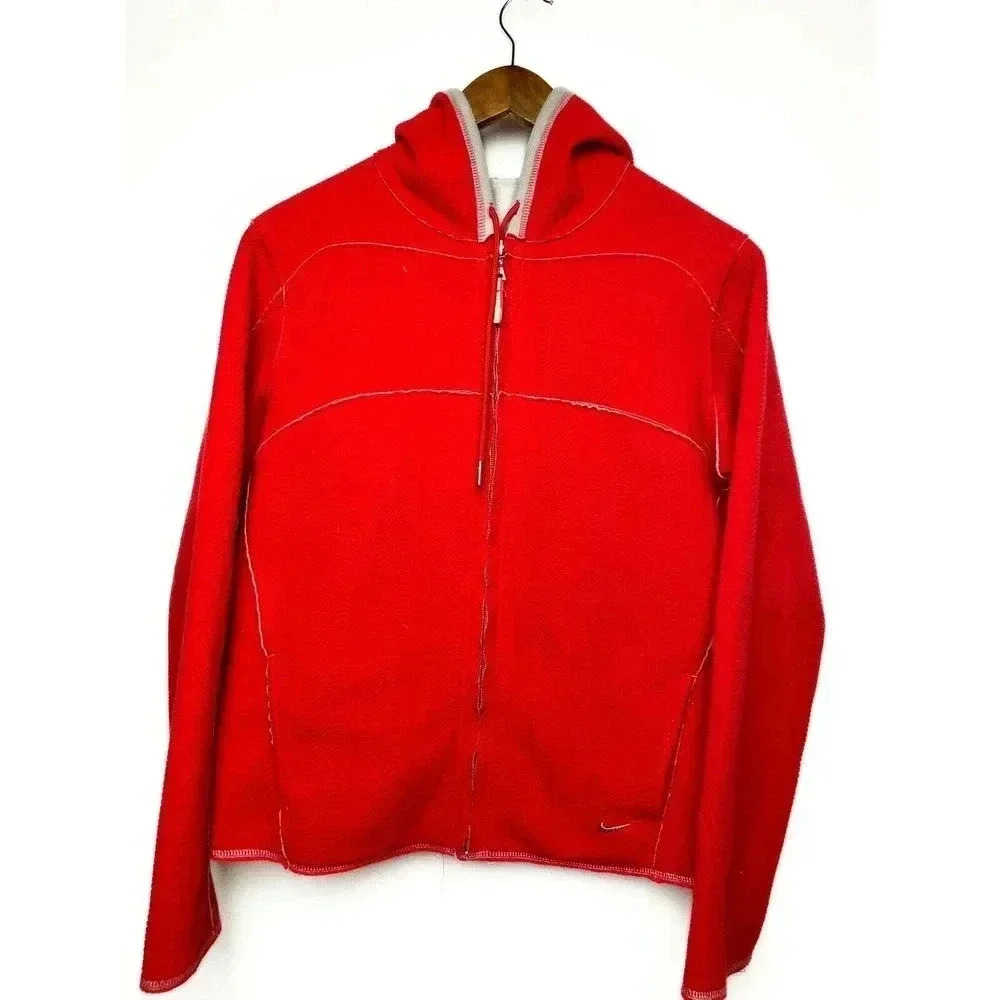 Reversible Fleece Hooded Activewear Jacket Womens M